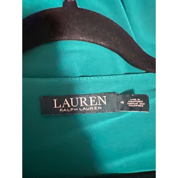 Ralph Lauren Dress 4 Green 3/4 Long Sleeve Stretch Washable Career Church - Picture 14 of 14